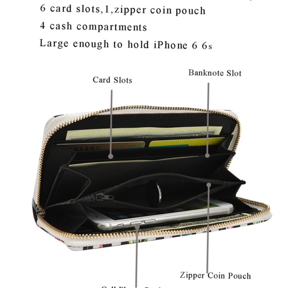 ✨Flamingo Patterned Zip Around Wallet✨ - Picture 5 of 7